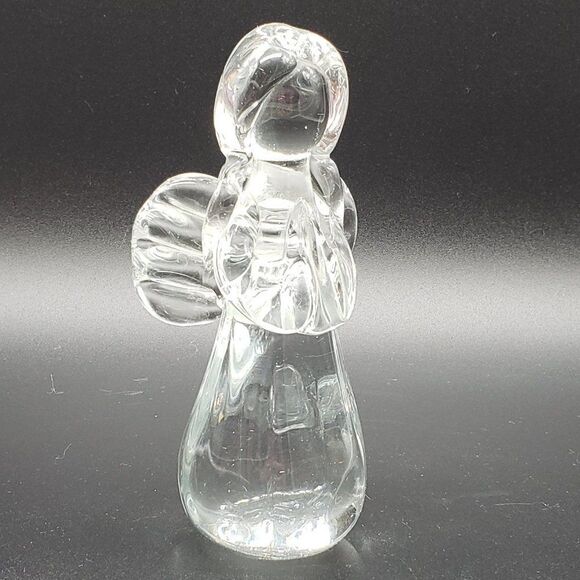 Vintage Clear Art Glass Praying Angel Figurine or Paperweight - Picture 7 of 14